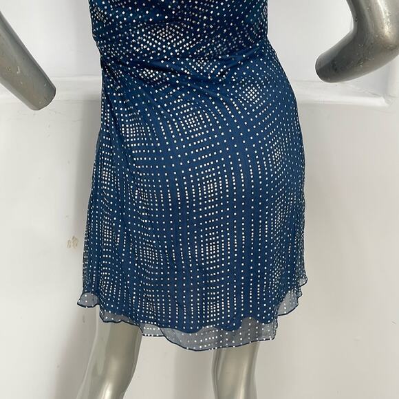 Interlude Couture Collection Strapless Beaded Silk Blue Mini Dress Size 8 - Picture 12 of 14